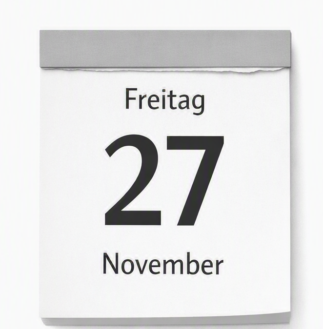Save the date: Freitag 27. November